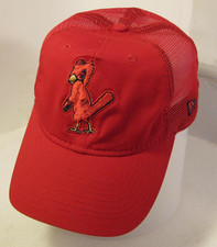 St Louis Cardinals Trucker Hat Mens Red Adjustable Vtg Fredbird Mascot Logo Cap