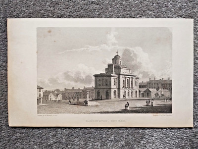 Darlington, County Durham - antiker Druck - 1830