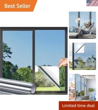 Silver One-Way Window Privacy Film 17.5x78.7 - UV Protection & Glare Reduction