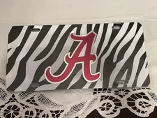 University of Alabama  Zebra Logo License Plate NCAA Front Auto Vanity - NEW
