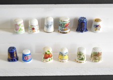 Vintage Lot of 12 Thimbles 1980's and 1990s International England Germany Canada