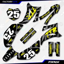 Black & Yellow Fierce Racing Graphics Kit fits 08-25 YAMAHA TTR125 TTR 125 decal