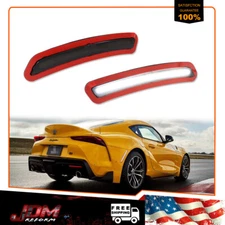 For 2020-2024 Toyota GR Supra Smoked Rear Bumper White LED Side Marker Lights 2X