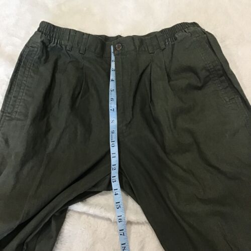 Pine Grove Men Size 36/30 Olive Green Linen Cotton Blend Pants Pleated Preppy - Picture 10 of 11