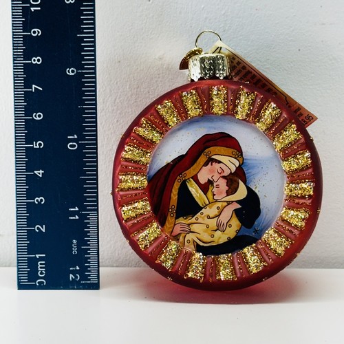 Old World Christmas OWC Inside Art "Madonna & Child"  3.25" W/ Tags & Box - Bild 5 von 6