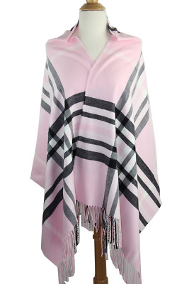 Women Oversize Giant Check Plaid Cashmere Feel Scarf Long Winter Warm Shawl Wrap