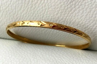 Superbe BRACELET doré taillé gravé vintage NEUF style art déco NEW - Photo 1/4