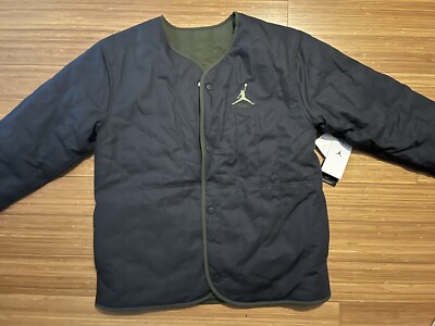 NIKE JORDAN FLIGHT HERITAGE REVERSIBLE INSULATED BUTTON JACKET MEN'S SIZE SMALL