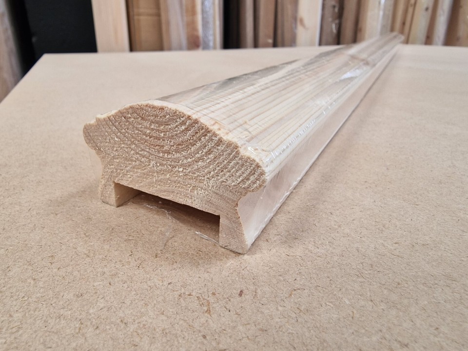 BLUEPRINT JOINERY Stair Handrail And Base Rail Sets For 41mm Spindles - Paint Ready Primed Timber (Select Lengths)