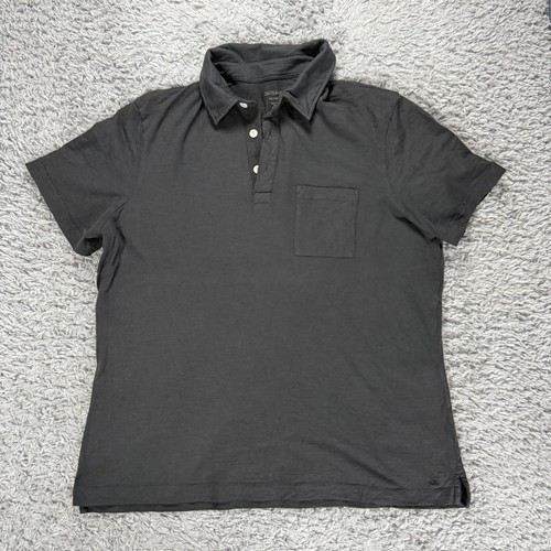 Outerknown Shirt Large Grey Polo Saltwater Slub Pocket Single Stitch Light Adult