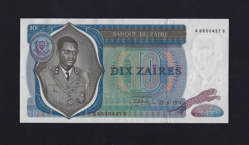 ZAIRE 10 ZAIRES 1974 P-23 GEM UNC RARE DATE - CONGO  - Bild 1 von 2