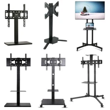 Mobile TV Cart Mount Stand Bracket Rolling Floor Mount Stand Tilt Swivel 17-70"