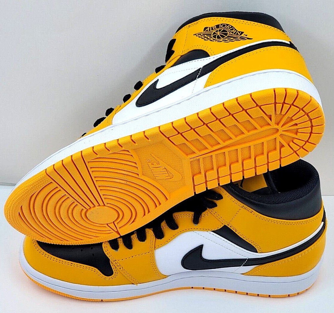 Nike Air Jordan 1 Mid Taxi Black Yellow 554724-701 Men's | eBay