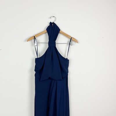 Shona Joy Core Knot Draped Dress in Navy Size 4