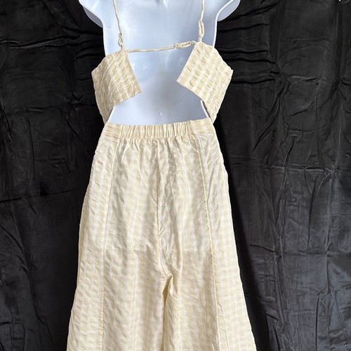 Free People, 2 piece pant set in cream and white woven fabric, size SP - Picture 9 of 13