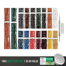 Morellato Amadeus Genuine Crocodile Leather Watch Band  Bonus Battery