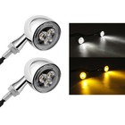 Chrome Motorcycle Bullet Led Turn Signal Light Amber Blinker For Harley Davidson