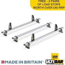 Peugeot Boxer Roof Rack 2006+ 3x Roof Bars Van Guard Ultibar+