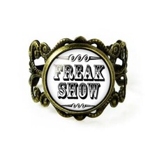 Freak Show Ring - Retro Circus Vintage Antique Bronze Handmade Ring