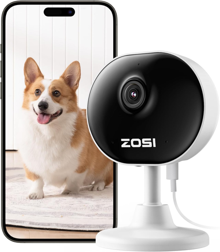 ZOSI Telecamera Wifi Interno, Collegamento Bluetooth/Wifi 2.4Ghz,Rilevamento Per - Zdjęcie 10 z 12