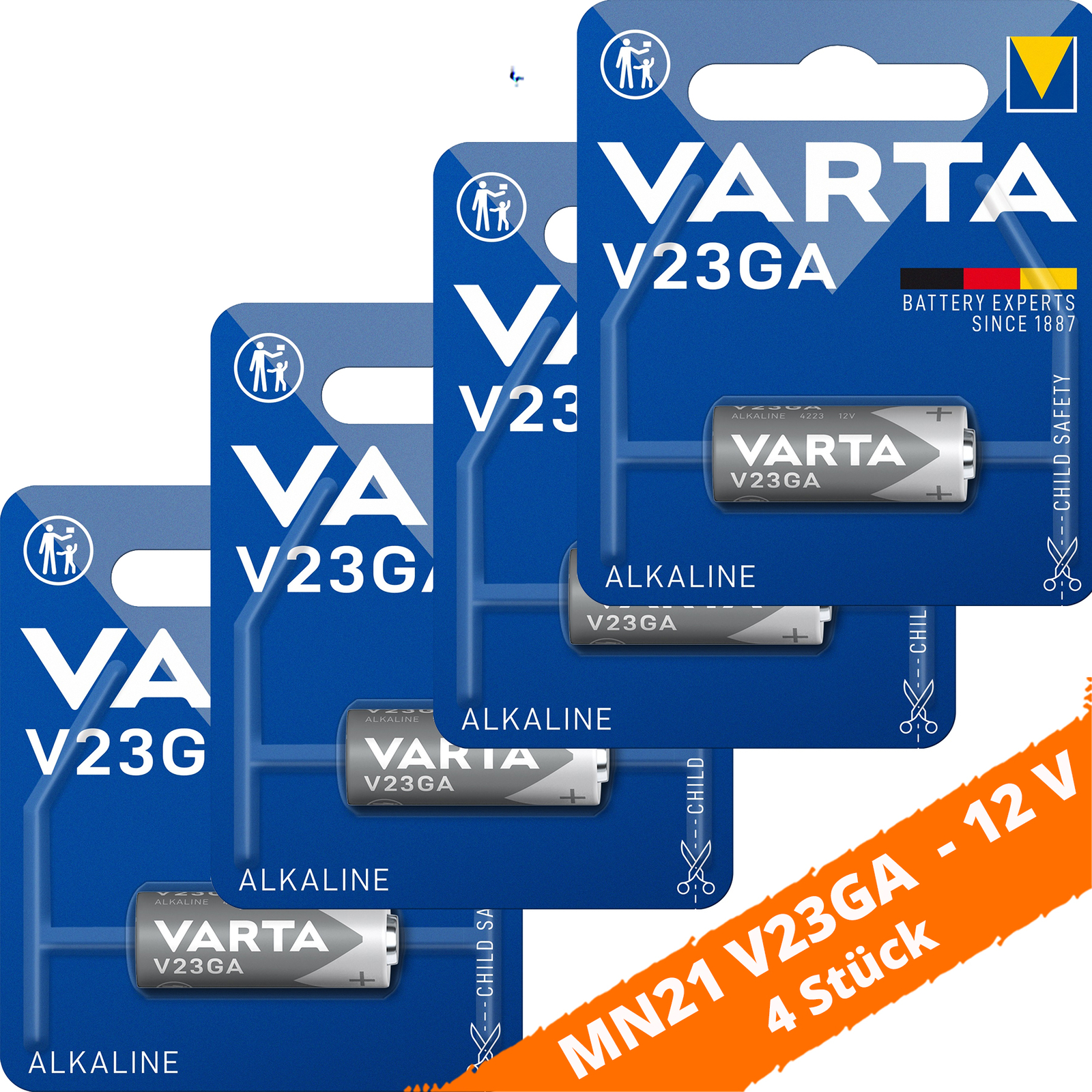 4 x Varta V23GA 12V Batterie Knopfzelle MN21 P23GA A23 23A LR23 LRV08 4223