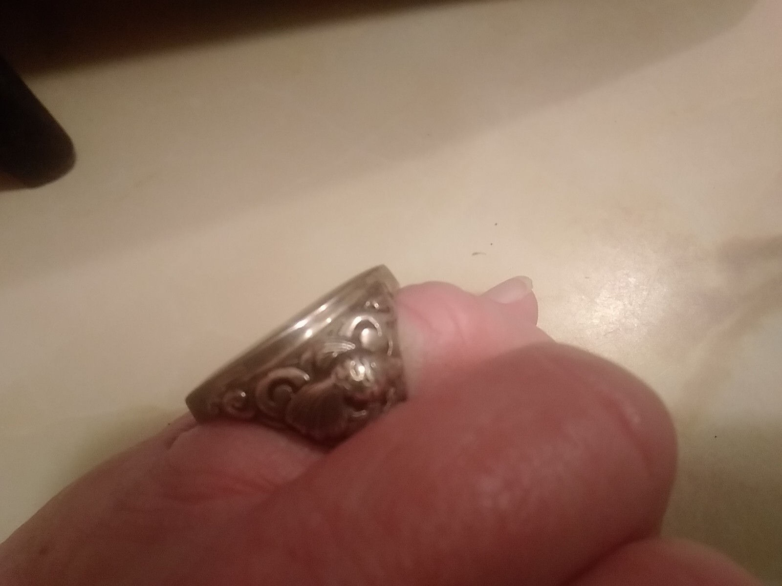 Vintage 925 Fish Abalone Shell Statement   Ring W… - image 6