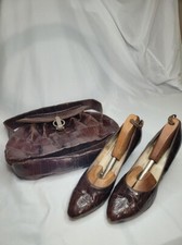 VINTAGE 1960'S ALLIGATOR PUMPS W/MATCHING PURSE 6.5