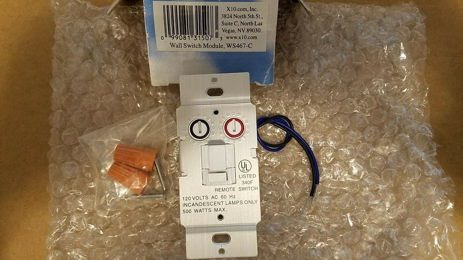 X10 WS467C Wall Switch Module RF Remote Control SmartHome Home