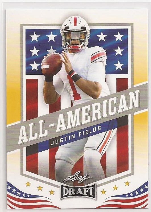 2021 Leaf Draft #49 Justin Fields Gold All-American Rookie RC