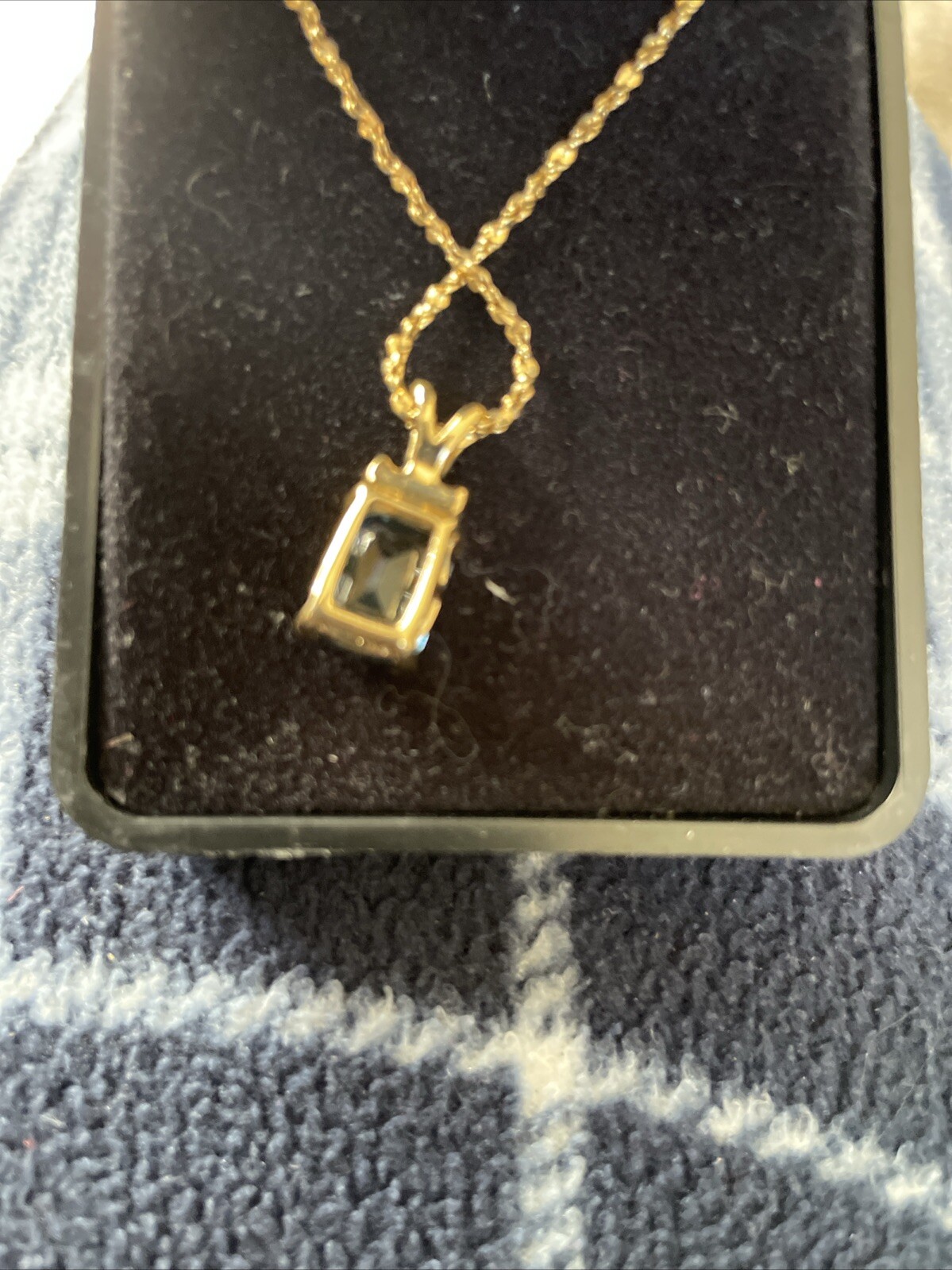 10k Rectangular Blue Topaz And 3 Small Zirconias … - image 4