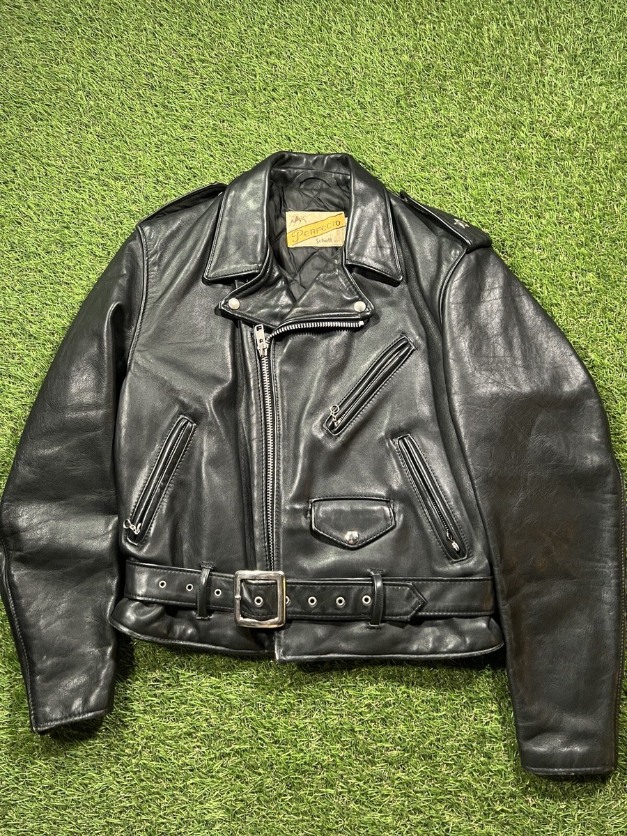 Schott Bros. Perfeito ブラックジャケット XL Perfecto® Full Black jacket, cowhide leather - lcperfsimple