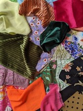 Fabric Offcuts Velvet Satin Jersey Cotton Harumika Doll Craft Sewing Quilting