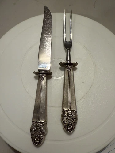 Vintage Sterling Silver Steak And Carving Knife Set By International Silver