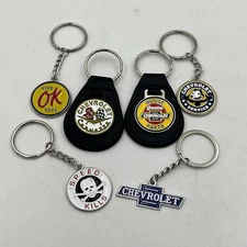 Black Leather Keychain Chevrolet Corvette Metal Enamel Emblem Sign Key Fob Gift