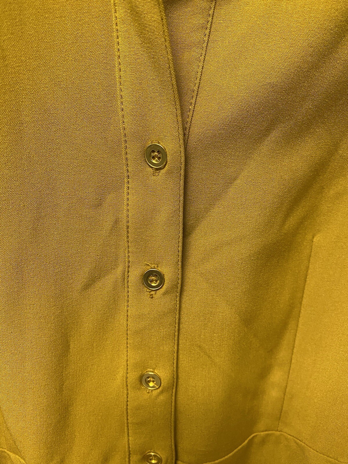 Sharagano Collared Button Down Yellow Sleeveless … - image 6