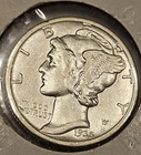 1935-S 10C Mercury Silver Dime, very good condition. Almost AU condition.