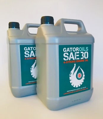 GATOROIL 2 x 5 Litre Gator SAE 30 4 Stroke Lawnmower Oil Briggs & Stratton, Honda etc