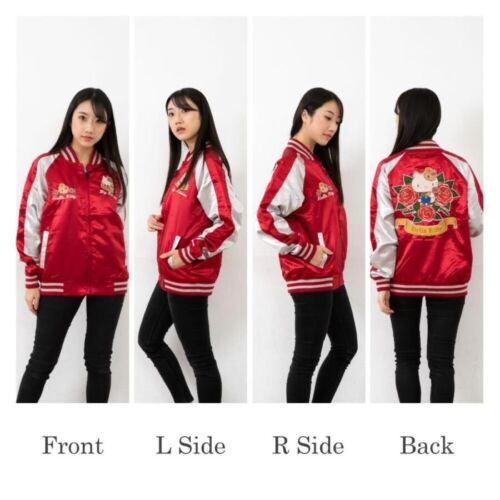 Hello Kitty SANRIO Embroidered Satin Sukajan Jacket Wine x Silver Size L Japan - Picture 6 of 6