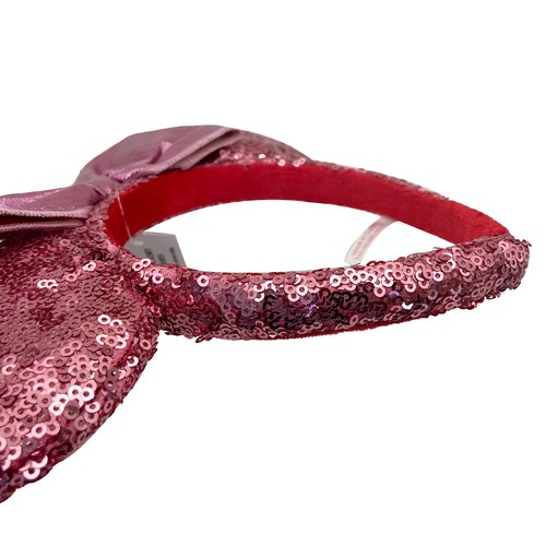 Cerchietto paillettes fiocco orecchie Minnie Mouse rosa parchi Disney 2022 - Foto 4 di 7