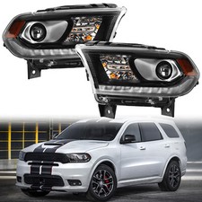 Fit For 2016-2020 Dodge Durango HID Headlights Headlamps w/DRL Left+Right Side