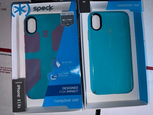 iPhone X Speck CandyShell Phone case Caribbean Blue & Pink ~ SET Of 2 - Picture 2 of 3