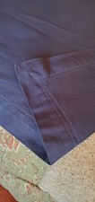 HEM STITCHED Linen/ Cotton Tablecloth, 60 x 82 Inches, Dark Blue/Dry Cleaned