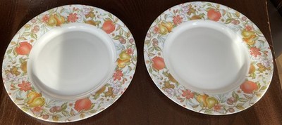 Vintage 2 x Arcopal France Blumen Birnenmuster 25 cm