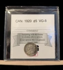 1920   Coin Mart Graded Canadian,  ¢5 Cent **VG-8**