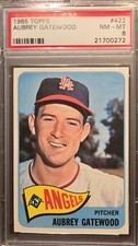 1965 Topps #422 Aubrey Gatewood - Los Angeles Angels - PSA 8 NM-MT