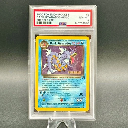 Dark Gyarados 8/82 Rare Holo Prerelease Team Rocket Vintage Pokemon TCG PSA 8
