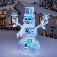 Member's Mark 6' Pre-Lit Prismatic Snowman 570 LED Iridescent Christmas Decor
