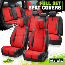 CAAP Driven Drive Series Full Set Seat Covers for Truck Car Navy Navy Red/Black