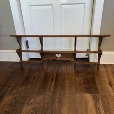 Vtg XL LARGE Wood Heart Shaped Shelf Hooks 90s Cottage Country Granny Core 48x18