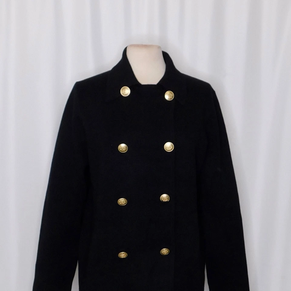 NWT! J. CREW Warwick Sweater Blazer Black Crested Buttons Double Breasted Medium - Image 3 of 4